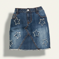 Blue Jean Stars Mini Skirt