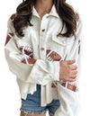 White Corduroy Sequin Football Jacket