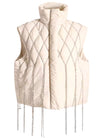 Ivory Jeweled Puffer Vest