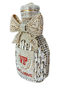 Silver Crystal Champagne VIP Clutch Purse