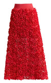 Red 3D Flower Full Length Skirt