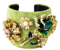 Light Green Flower Cuff Bracelet