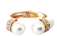 White Resin Pearl Cuff Bracelet