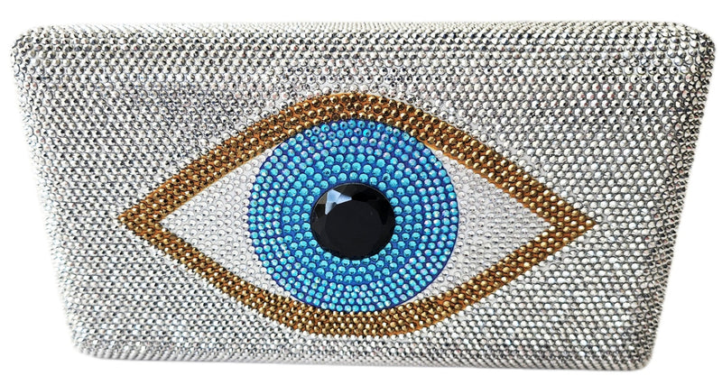 Silver Evil Eye Clutch