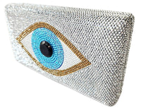 Silver Evil Eye Clutch