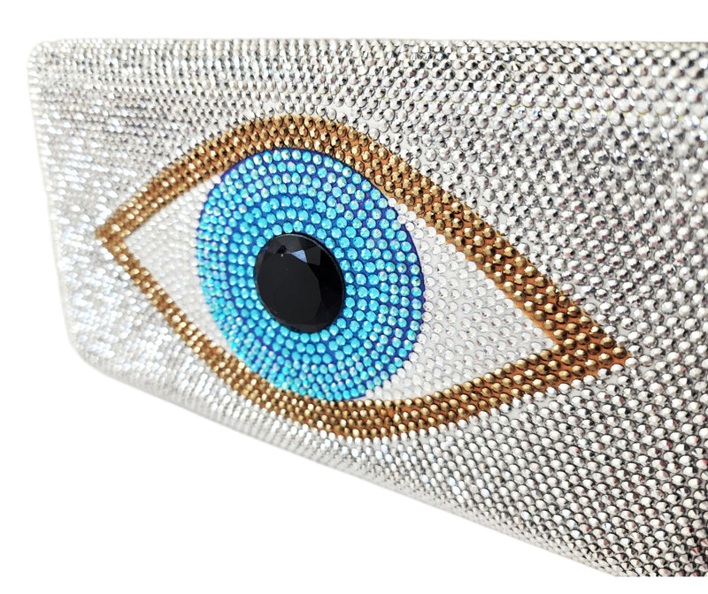 Silver Evil Eye Clutch