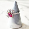 Sterling Silver Ruby Half Bow Ring