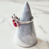 Sterling Silver Ruby Half Bow Ring