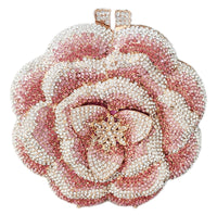 Pink and White Crystal Flower Clutch