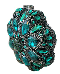 Green Crystal Flower Clutch