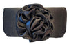 Black 3D Flower Clutch