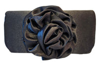 Black 3D Flower Clutch