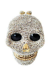 Silver Skull Crystal Clutch