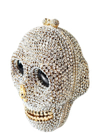 Silver Skull Crystal Clutch