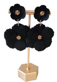 Black Flower Earrings