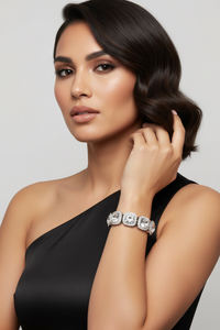 Silvertone Diamond Bracelet