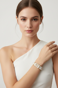 Ivory and Gold Jeweled Bracelet