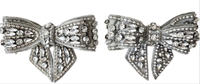Silver Jeweled Bow Shoe Ornaments