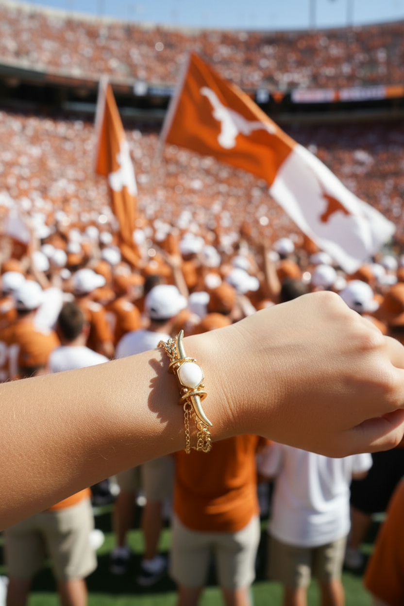 Hook'em Horns Gold Bracelet