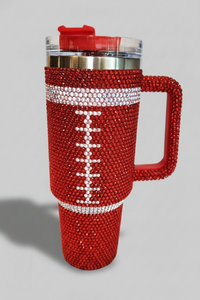 Red Crystal Football Tumbler, 40 oz