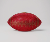 Red Crystal Football Clutch Purse