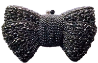 Black Crystal Bow Clutch