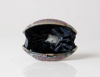 Multicolored Crystal Football Clutch Purse