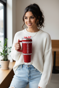 Red Crystal Football Tumbler, 40 oz