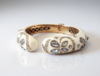 Off White Jeweled Cuff Bracelet
