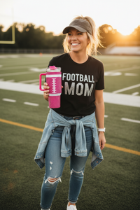 Hot Pink Sequin Football Tumbler - 40 oz