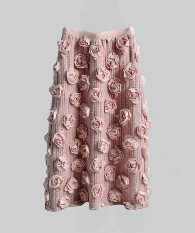 Pink 3D Flower Skirt