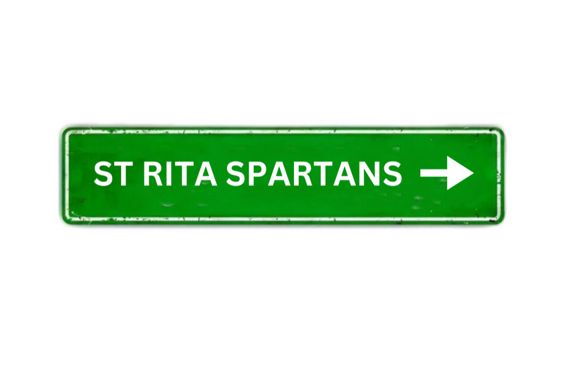 Green Metal ST RITA SPARTANS Sign