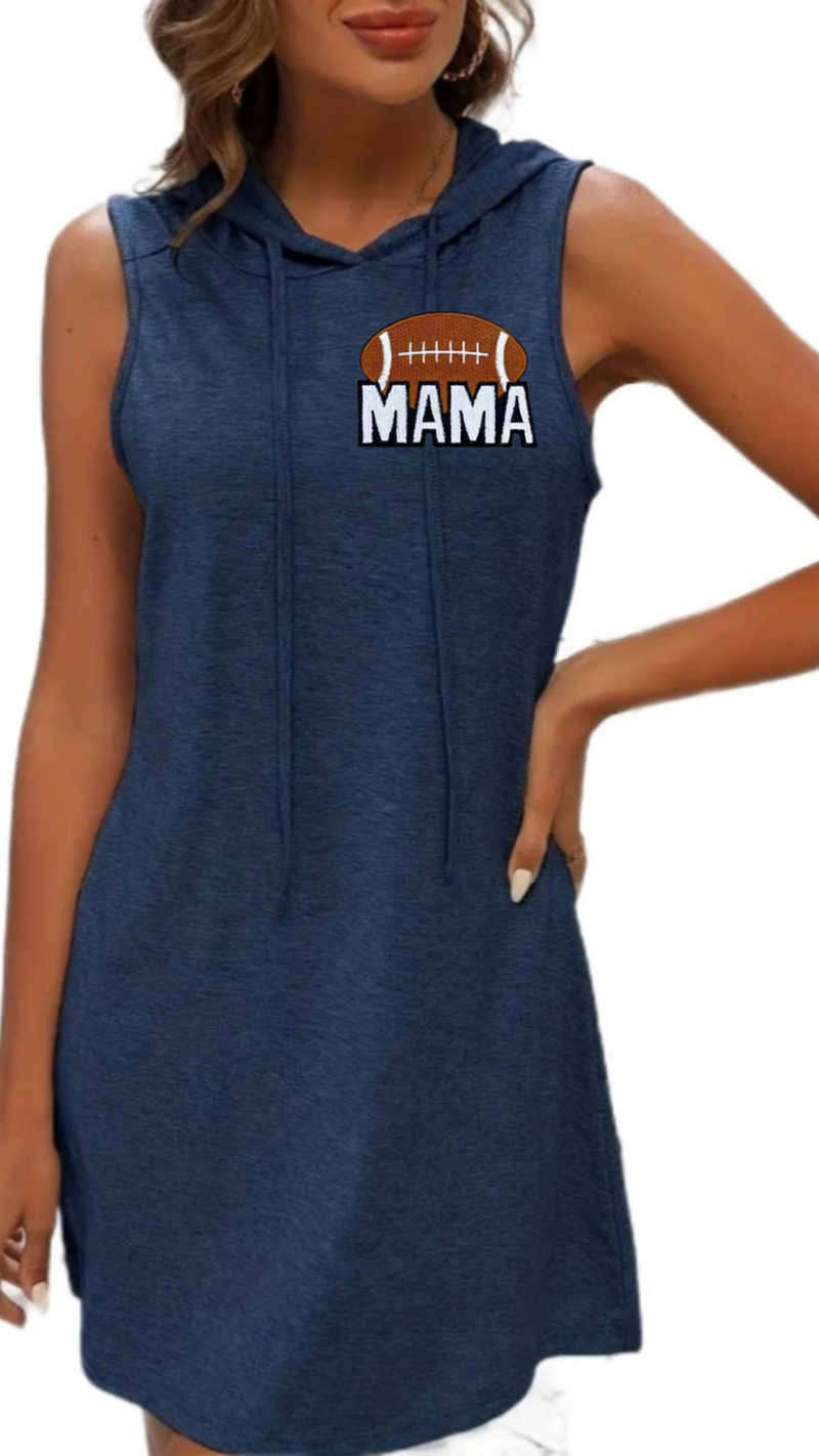 Navy Football Mama Hooded Dress