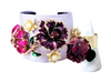 Purple Flower Cuff and Rose Bud Ring