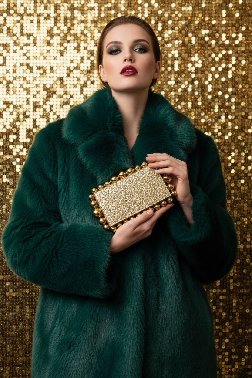Glitzy Gold Resin Clutch