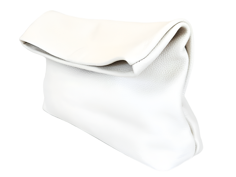 White Leather Clutch