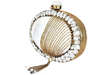 White Mother of Pearl Tassel Clutch