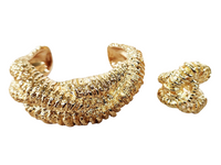 Gold Twist Cuff and Ring