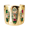 Gold Multicolor Jeweled Cuff Bracelet