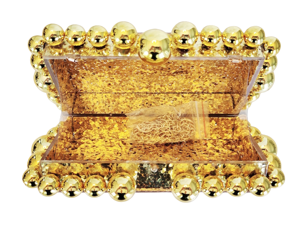Glitzy Gold Resin Clutch