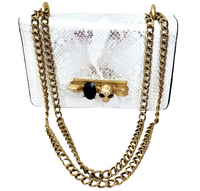 White and Gold Knuckle Clutch