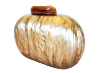 Brown  Oval Resin Clutch