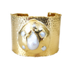 Goldtone Pearl Cuff Bracelet