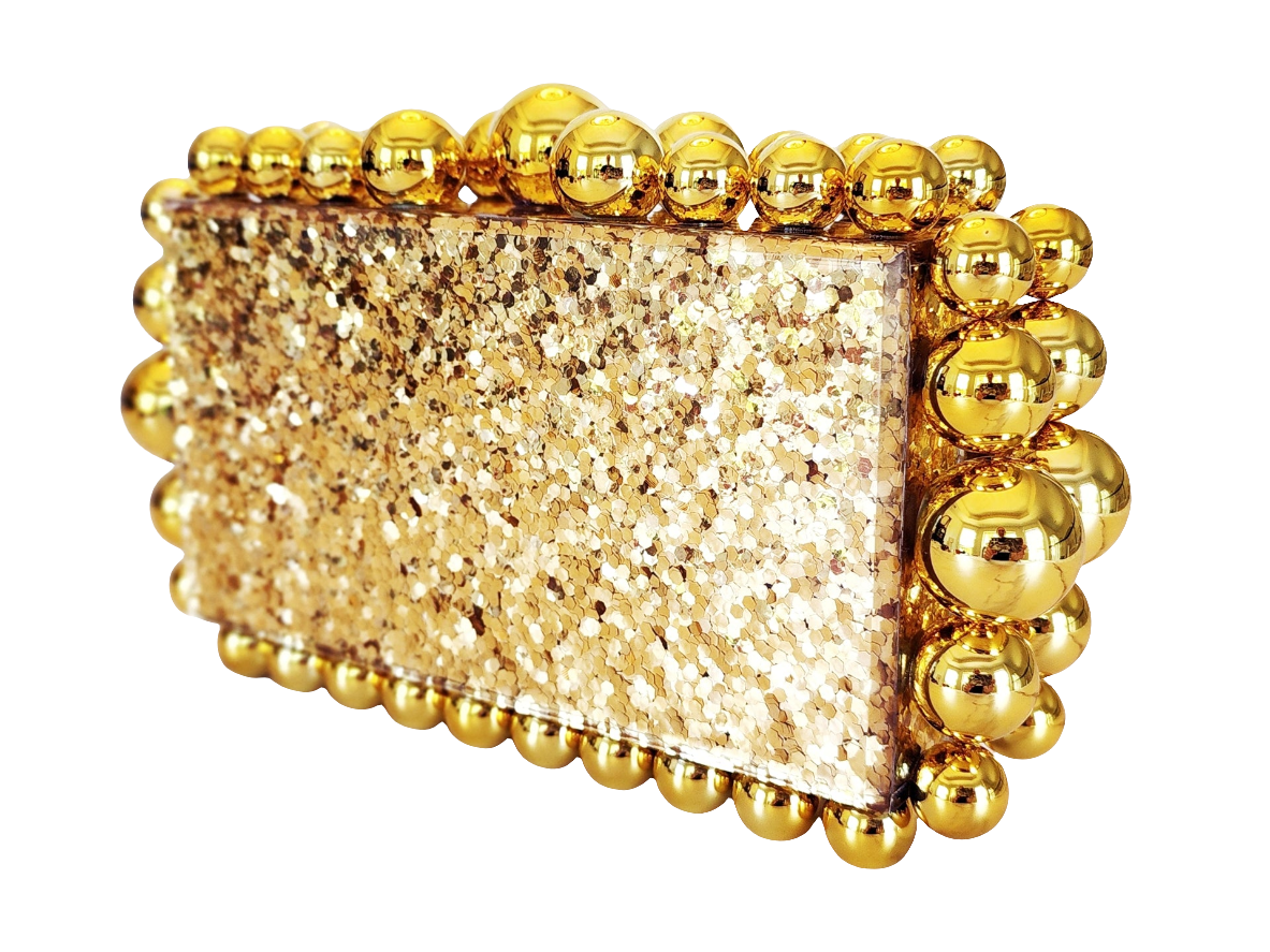 Glitzy Gold Resin Clutch