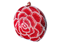 Red and White Crystal Flower Clutch