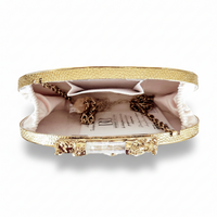 White and Gold  Mother Of Pearl Clutch