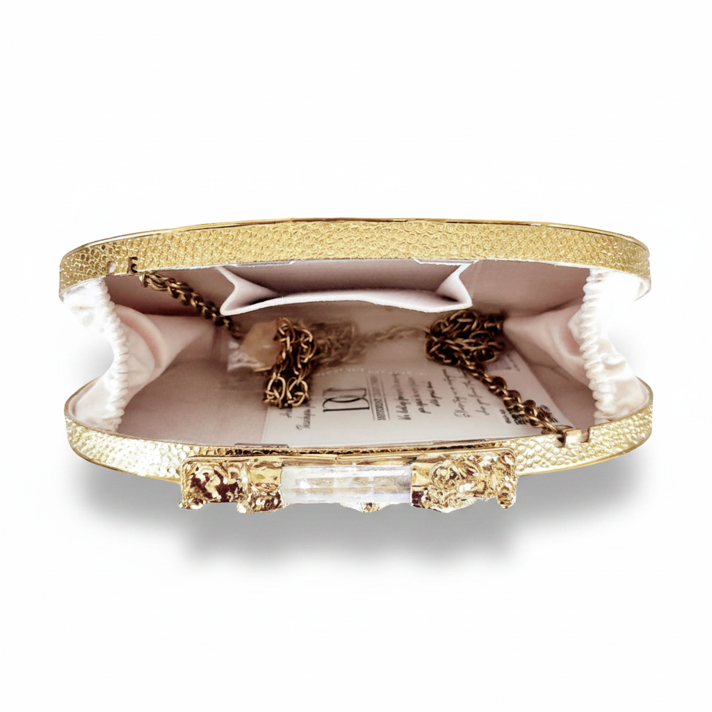 White and Gold  Mother Of Pearl Clutch