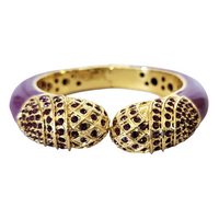 Purple and Gold Pave Cuff Bracelet