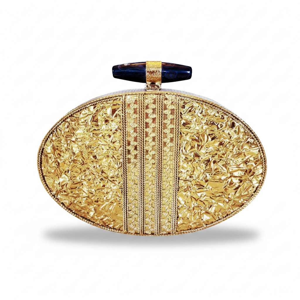 Gold Agate Slice Clutch