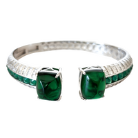 Sterling Silver Emerald Cuff Bracelet